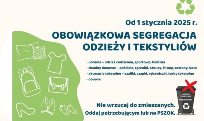 Obowiązek segregacji tekstyliów – nowe zasady od stycznia 2025 roku